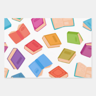 Book pattern wrapping paper sheet