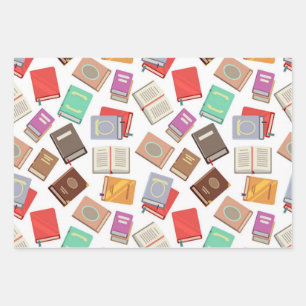 Book pattern wrapping paper sheet