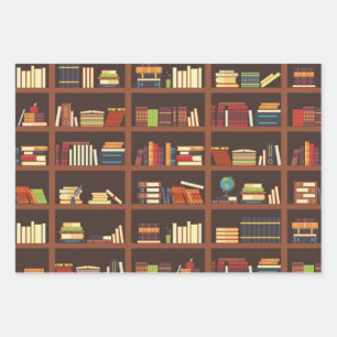 Book pattern wrapping paper sheet