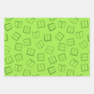 Book pattern wrapping paper sheet