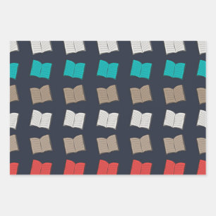 Book pattern wrapping paper sheet