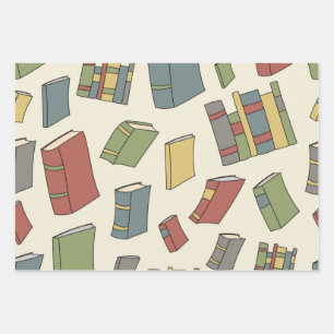 Book pattern wrapping paper sheet