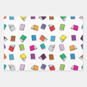 Book pattern wrapping paper sheet