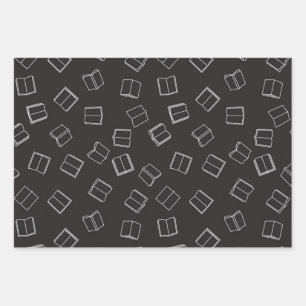 Book pattern wrapping paper sheet