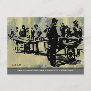 Book Peddler on Wheel Postcard