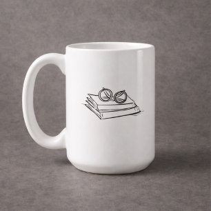 Book Pile- Minimalist Book Lover  Coffee Mug
