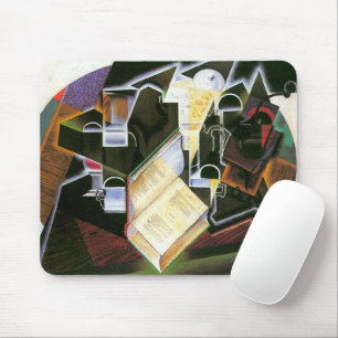 Book, Pipe and Glasses, Juan Gris, Vintage Cubism Mouse Mat