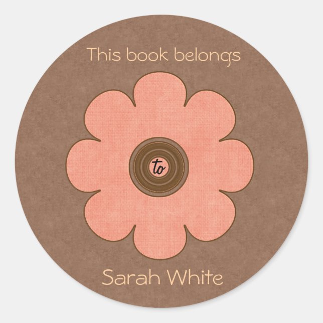 Book Plate Classic Round Sticker (Front)