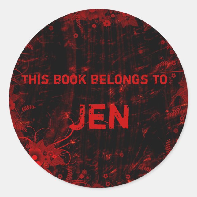 Book Plate - Customise with your name Classic Round Sticker (Front)