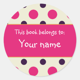 Book Plate - Customise with your name Classic Round Sticker