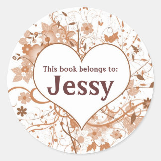 Book Plate - Customise with your name Classic Round Sticker