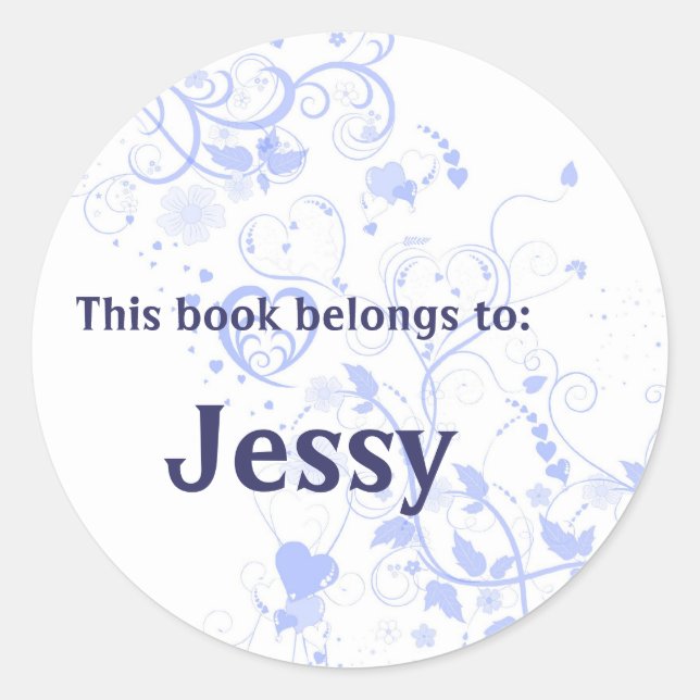 Book Plate - Customise with your name Classic Round Sticker (Front)