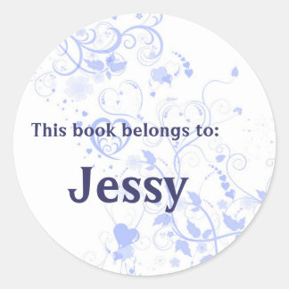 Book Plate - Customise with your name Classic Round Sticker