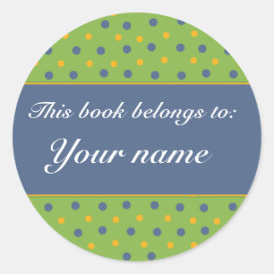 Book Plate - Customise with your name Classic Round Sticker