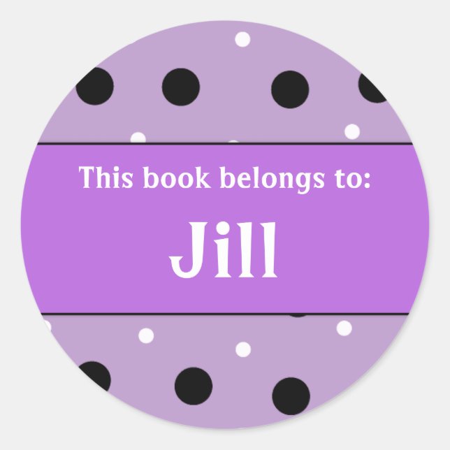 Book Plate - Customise with your name Classic Round Sticker (Front)