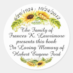 Book Plate In Memoriam Sticker