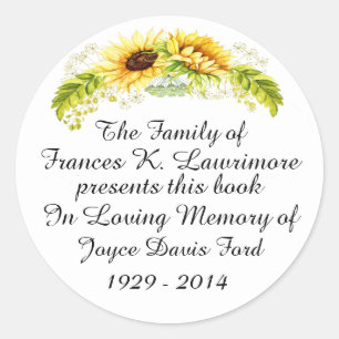 Book Plate In Memoriam Sticker
