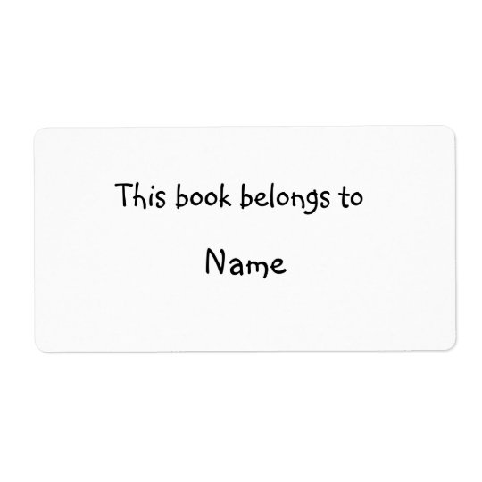 Book plate - Simple white Shipping Label