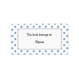 Book plate with blue dot design label