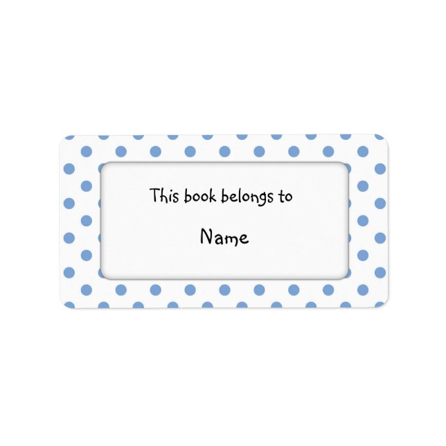 Book plate with blue dot design label (Front)