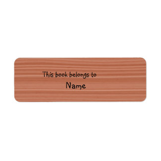 Book plate with brown wood design