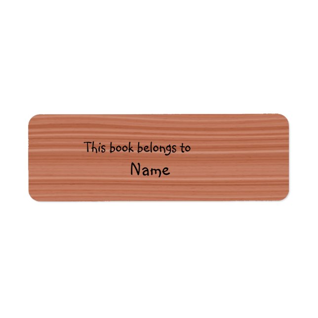 Book plate with brown wood design (Front)