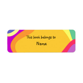 Book plate with colourful modern abstract shapes