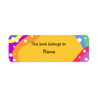 Book plate with colourful modern abstract shapes