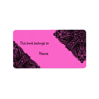 Book plate with doodle design label