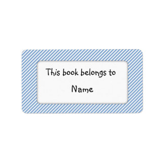 Book plate with modern blue stripes label