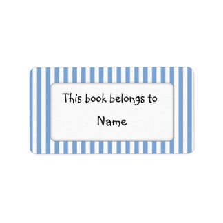 Book plate with modern blue stripes label