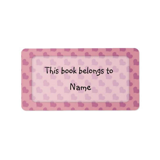 Book plate with modern colourful hearts address label