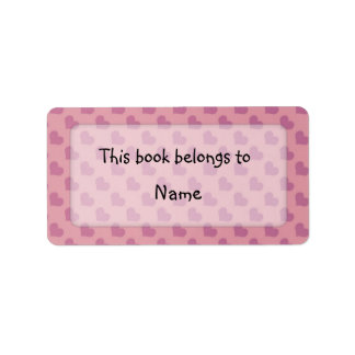 Book plate with modern colourful hearts label