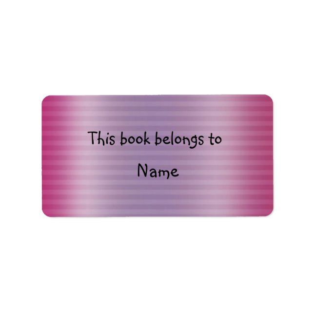 Book plate with modern stripes label (Front)