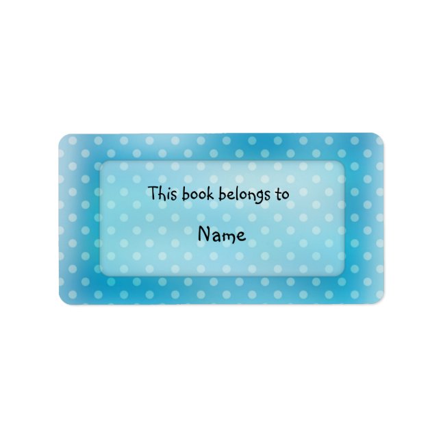 Book plate with romantic dot design label (Front)