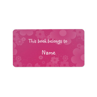 Book plate with romantic floral design label