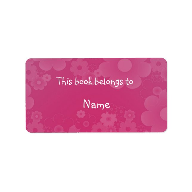 Book plate with romantic floral design label (Front)