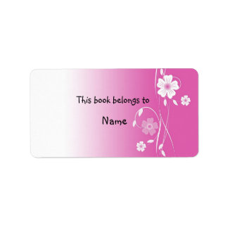 Book plate with romantic floral design label