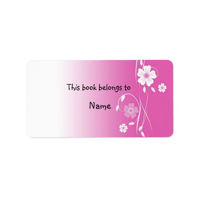 Book plate with romantic floral design label (Front)