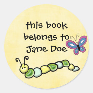 book plates classic round sticker
