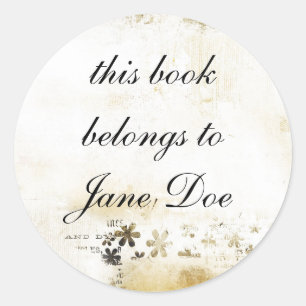 book plates classic round sticker