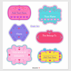 Book Plates Valentine's Day Labels