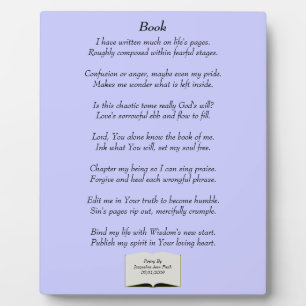 Book Poetry Plaque