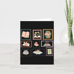 Book Postage Stamp Bookish Stamp Reading Lover Card