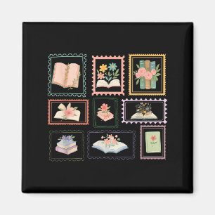 Book Postage Stamp Bookish Stamp Reading Lover Magnet