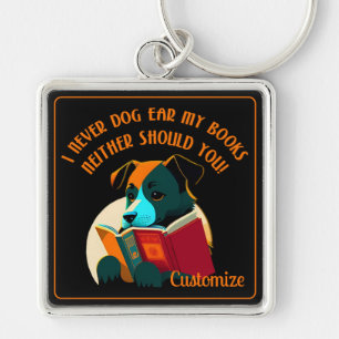 Book Puppy Dog Ear Humour Key Ring