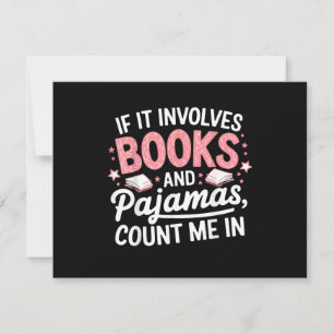 Book & Pyjamas Humourous Book Lover Funny Reading Invitation