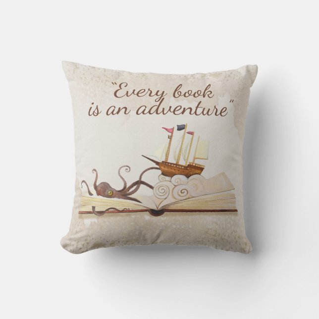 Book Quote Decorative Throw Pillow (Front)