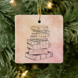 Book Reader Color Bookshelf Library Teacher Ceramic Ornament