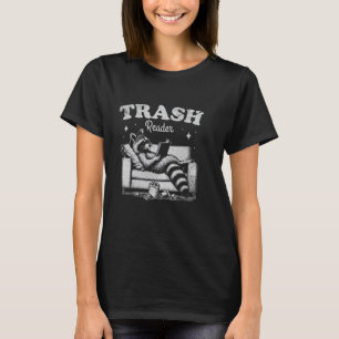 Book Reader funny Racoon Trash Reader Pun Women M T-Shirt